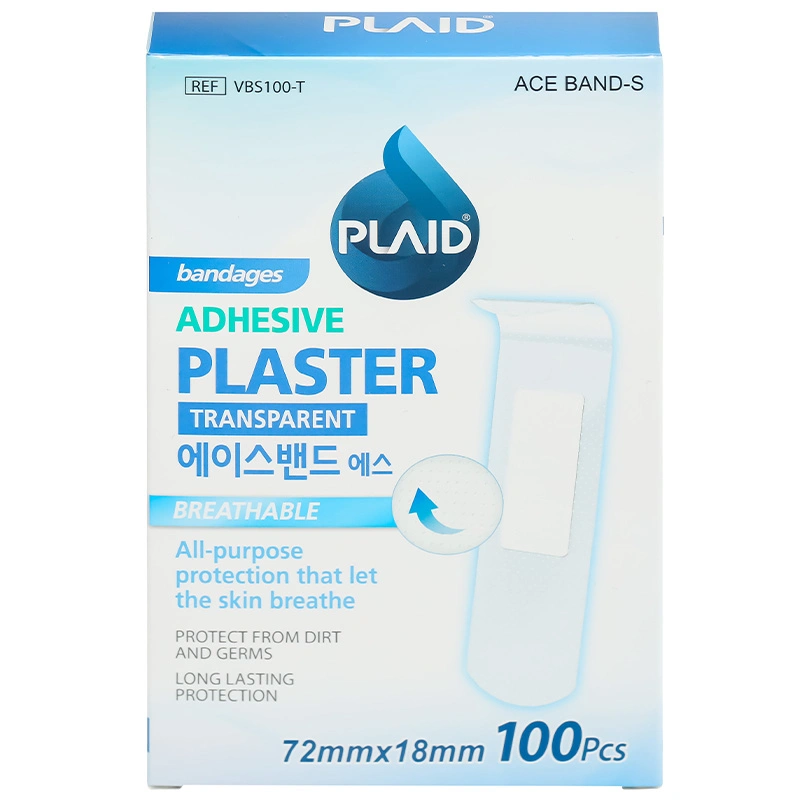 Băng cá nhân trong suốt Plaid Ace Band-S (1.8 x 7.2cm) hộp 100 miếng - 1